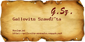 Gallovits Szavéta névjegykártya